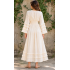 Cotton Crinkled Double Gauze V-Neck Long Layered Sleeves Dress  KTK24490