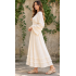 Cotton Crinkled Double Gauze V-Neck Long Layered Sleeves Dress  KTK24490