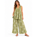 Cotton Crinkled Double Gauze Wide Leg Palazzo Pant & Top Set  KTK261381