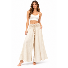 Cotton Crochet Waist Draw String Palazzo Pant KTK430