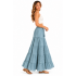 Cotton Patch Ombre Ruffle Light Blue Drawstring Skirts KTK431