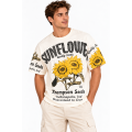 Cotton Vintage Round Neck Half Sleeve Sunflower T-Shirt  KTR261391