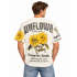 Cotton Vintage Round Neck Half Sleeve Sunflower T-Shirt  KTR261391