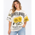 Cotton Vintage Round Neck Half Sleeve Sunflower T-Shirt  KTR261391