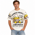 Vintage Cotton Sleeveless Round Neck Lemonade T-Shirt KTR261403