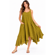 Asymmetric Gold Dress KTX2537