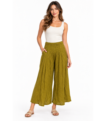 Cotton Gold Line Wide Leg Palazzo Pant KTX2540