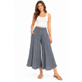 Cotton Crinkle Charcoal Gray Wide Leg Palazzo Pants  KTX261449