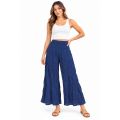 Cotton Crinkle Dark Blue wide Leg Palazzo Pant KTX261456