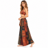 Rayon Red Multi Patchwork Coconut Button Palazzo Pant KTY506