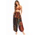 Rayon Red Multi Patchwork Coconut Button Palazzo Pant KTY506