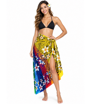 Rayon Plumeria Floral Sarong KTY522