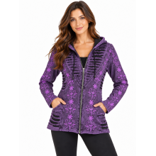 Cotton  Razor Patchwork Floral Artwork Festive Jacket LF26363