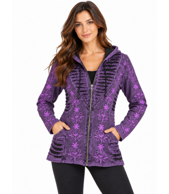 Cotton  Razor Patchwork Floral Artwork Festive Jacket LF26363