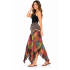 Cotton Multi Color Patchwork Thread Artwork Fringe Boho Skirt R1136 R