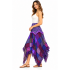 Cotton Multi Color Patchwork Thread Artwork Fringe Boho Skirt R1136 P