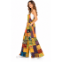 Cotton Multi-Color Patchwork Golden Jumpsuit Overall  R261535