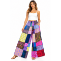 Cotton Patchwork Multi Purple Palazzo Pant R261539