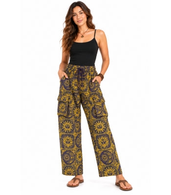 Cotton Yellow Sun Yoga Pant  R261607