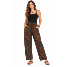 Cotton Brown Multi Sun Moon Pant R26902