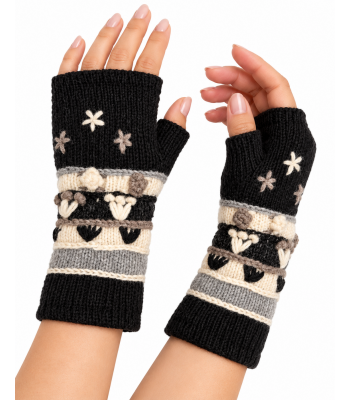 Woolen Fleece Lining Embroidery Hand Warmer R3