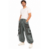 Cotton Heavy Shayma  Zip Swirl Emb Pocket  Blue Boho Pant RB11