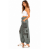 Cotton Heavy Shayma  Zip Swirl Emb Pocket  Blue Boho Pant RB11