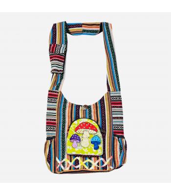 Cotton Quilted With Mushroom Embroidered Bag  R261520