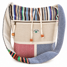 Cotton Hemp Round Zip Sling Bag RIB935A