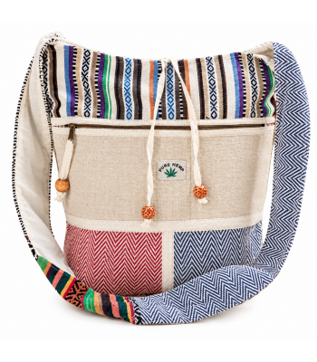 Cotton Hemp Round Zip Sling Bag RIB935A
