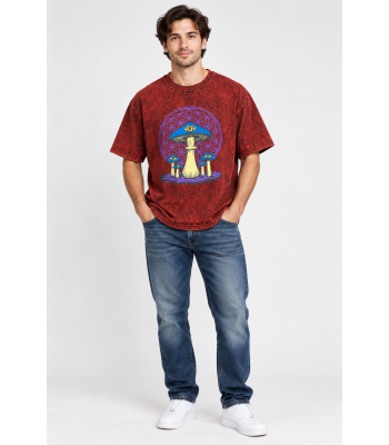 Cotton Floral Chakra Third Eye Mushroom T-Shirt  S261579