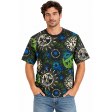 Cotton Sun & Moon Water-Based Print T-Shirt S261589