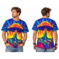 Multi-Color Rainbow Double-Sided Sublimation Print King Mushroom T-Shirt S261591