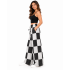 Cotton Black & White Patch Stonewash Cali Palazzo Pant D1264