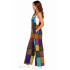 Cotton Multi Patchwork Stonewash Wide Leg Jumpsuit Overall D1391