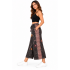 Cotton Artwork Flower Embroidery Wide Leg Pant D1478