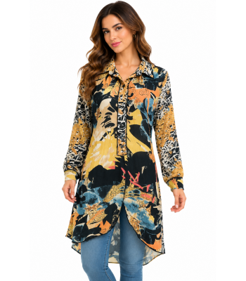 Women's Long L/S High Low Button Up Cardigan Shirts Wholesale KBS02