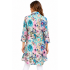 Women's  Teal on  Pink Floral  Red button  Jacket KBS26108