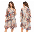 Women's  Multi color button long  Red forest cardigan Shirt KBS26115