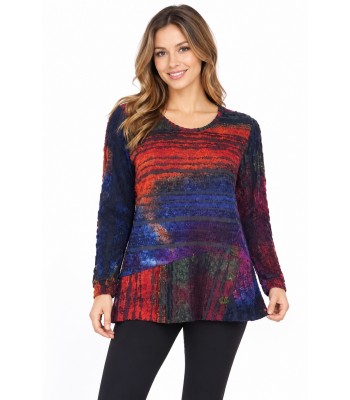 Women's multi  Mountain  Round Neck Top KCT24702