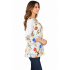 Women's Multi floral Round Neck tie slv Rose Top KCT26127