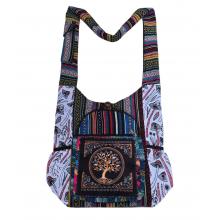 Cotton Multi Patchwork Tree of Life Mushroom Bag  KFC261594