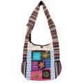 Cotton Patchwork Peace Flower Embroidery BagKFC3111