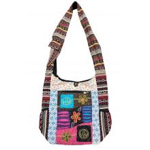 Cotton Patchwork Peace Flower Embroidery BagKFC3111