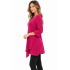 Cotton   Asymmetric Cut  3/4 Slv  Pink Rose Top KH26200