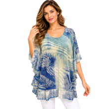 Women's Sea Blue  Poncho KV2200