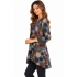 Women's Polka Burnout  Diagonal Button Decorated Crawl Neck Tunic (KV23342)