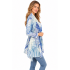Women's Sea Blue  Burnout  Open Front  Cardigan KV24137