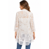 Women's White multi Lace  flower artwork pocket  Open Front Cardigan KV26147