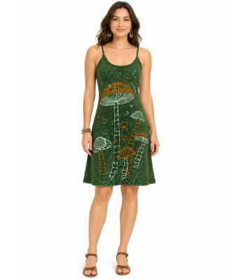 Cotton Mushroom Green Festival Dress LF261074